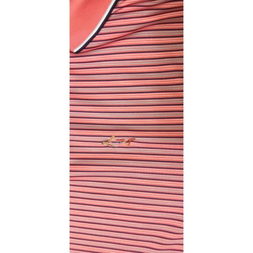 Greg Norman For Tasso Elba Golf Polo Mens Size Large Pink And Black Stripes Play - Picture 4 of 11